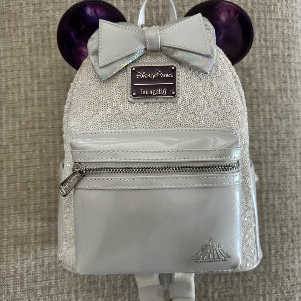 Loungefly Disney Parks Minnie Main Attraction Space Mountain Mini Backpack, NWT